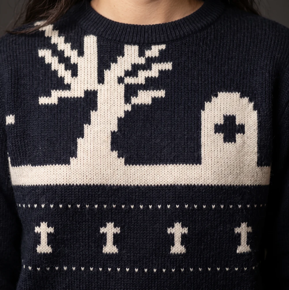 Cemetery Row — close-up of the knitted jacquard motif