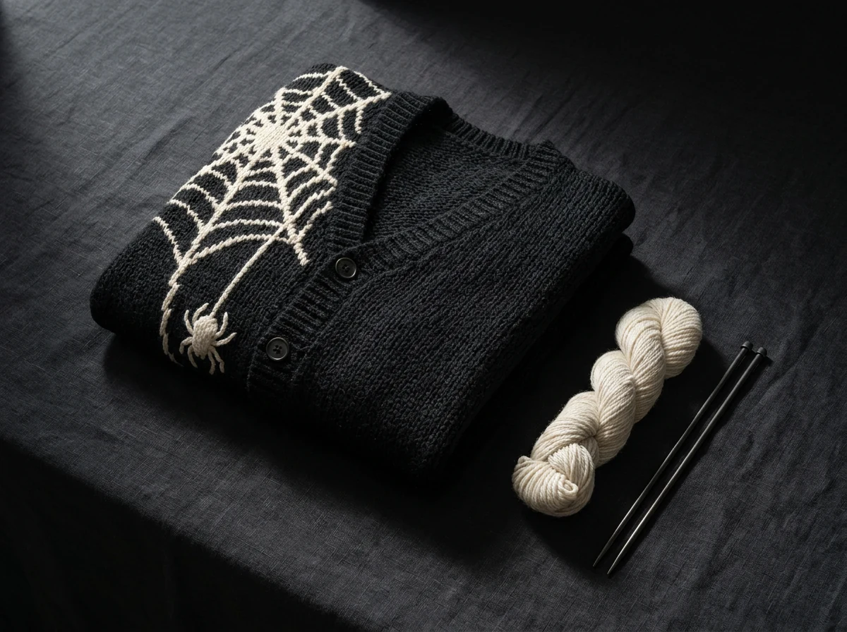 Cobweb Cardigan — laid flat