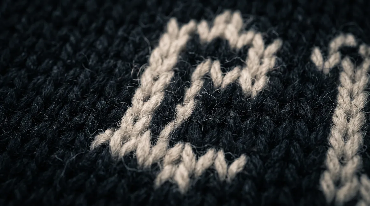 Knitferatu Kvlt, macro of the knitted jacquard stitches