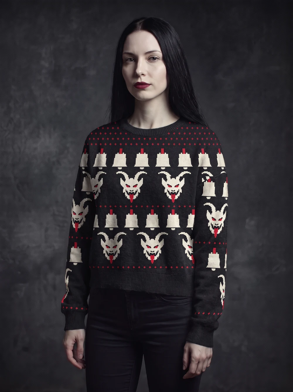 Krampus Bells — worn, front view