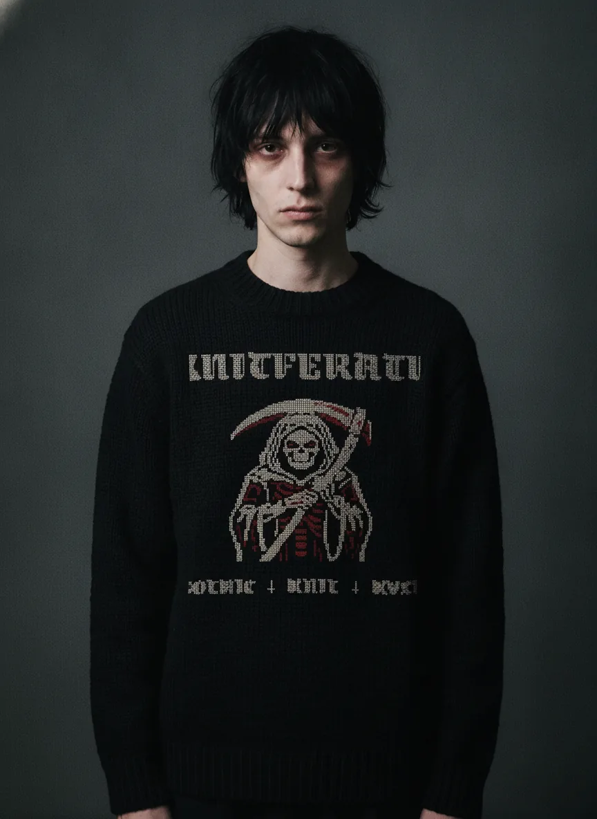The Red Reaper worn, from the Knitferatu campaign